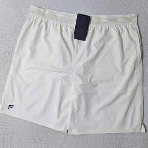 NEW! Fabletics Fundamental Shorts Mens XXL White‎ 40/9 Stretch Athletic Gym